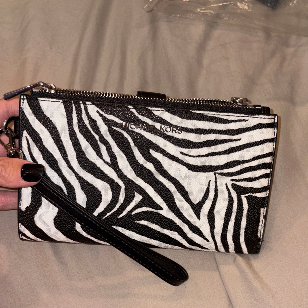 Michael Kors Zebra Pattern Wristlet